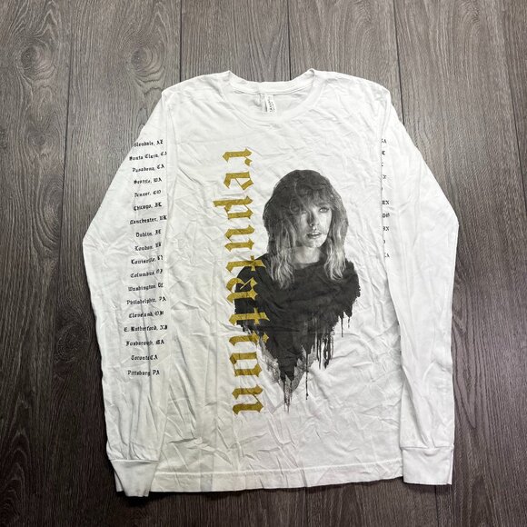 Taylor Swift Reputation White Long Sleeve Shirt Rare Small - Picture 1 of 9